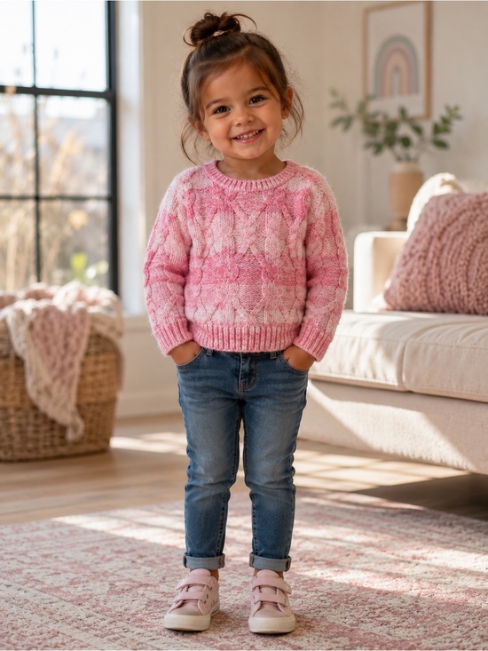 The Children's Place Other - The Children's PLACE Toddler Girls Ombre Cable Knit Chenille Sweater-Jazzberry